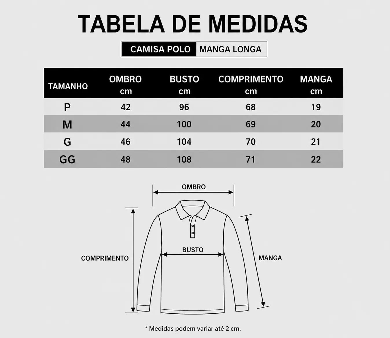 Camisa Polo Manga Longa Elite